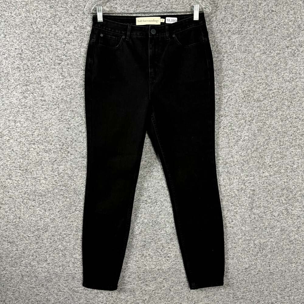 Soft Surroundings Women's Size 6 Black Stretch Denim Skinny Jeans